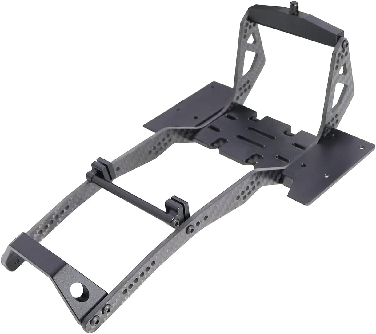 High Clearance Carbon LCG Chassis Kit Fiber Carbon Rails Body Mount Front Rear Chassis Brace Skid Plate Sliders Upgrade Parts (Chassis Kit)