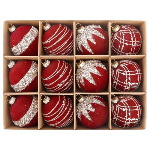 Bolas Árvore De Natal, Adornos Árvore Natal, 12 Peças Bordô, Decorações De Natal para Decoração De Árvore De Natal, Decoração De Festa De Feriado De Natal