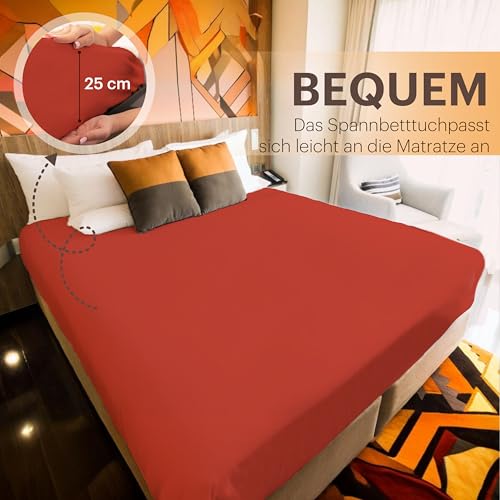 NatureMark Jersey Spannbettlaken, Spannbetttuch 100% Baumwolle in vielen Größen und Farben MARKENQUALITÄT ÖKOTEX Standard 100… – Ansicht 5