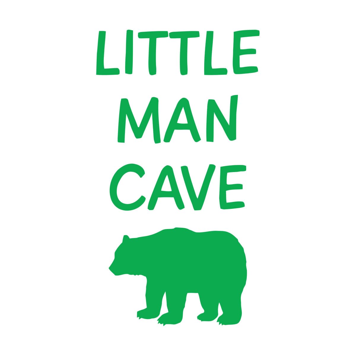 Little Man Cave Sign Wall Decal Bear Quote Vinyl Sticker Art Nursery Decor for Little Boys Bedroom Decoration Posters Small - 23x42cm