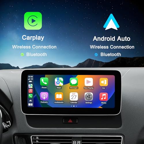 10.25 inch Wireless Carplay Android Auto Touchscreen for Audi Q5 2009-2016 with Multimedia Car Accessories 2 Din Auto Stereo Support Factory Camera USB Video Playback Mirroring by NAVIVOX - Image 2