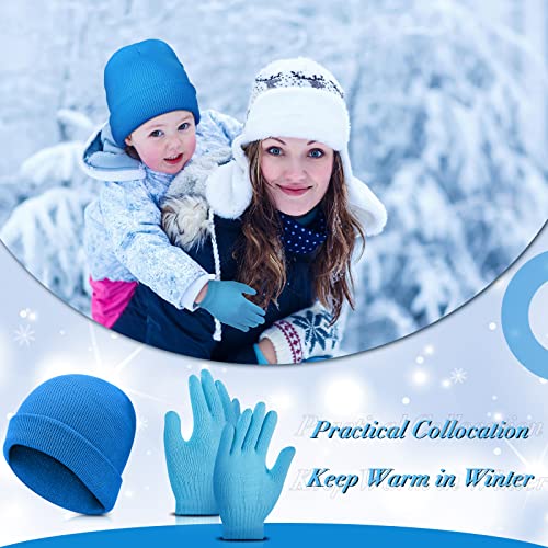 Image of Handepo 60Pcs Kids Winter Beanie and Gloves Bulk Knit Hats Gloves Warm Unisex Cold Weather Winter Gifts for Boy Girl Homeless