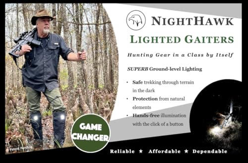 Pike Trail x Polaina de perna Nighthawk Pro Gear Trailblazer: iluminada para areia noturna e neve -