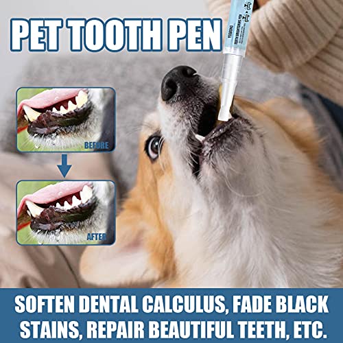 Mona43Henry Caneta de limpeza de dentes para animais de estimação, cães, gatos, dentes, tártaro, den