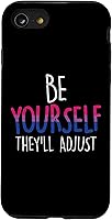 Vista 13 de Funda para iPhone 14 Pro Max Be Yourself They Will Adjust LGBTQ Bisexual Flag Gay Pride Bi
