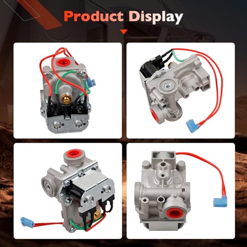 Image of RV Water Heater Solenoid Gas Valve & 91638 Main Burner Kit - Compatible with Atwood 6-Gallon Models: GC6AA-10E, G6A-8E, G6A-6E, GCH6-4E, GH6-6E, GCH6A-8E - Replaces 93844, 93870, 92078, 92089
