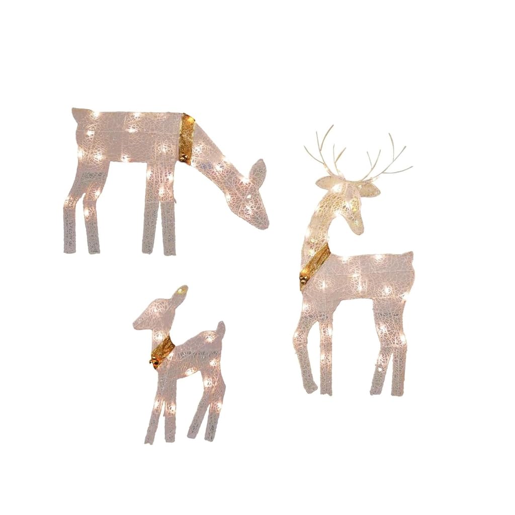 Odporna na warunki atmosferyczne Iron Deer Family Outdoor Christmas Decoration LED Lighted