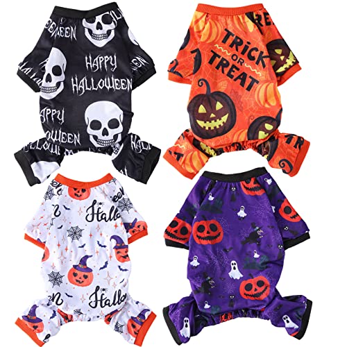 4 pijamas para perros Halloween talla mediana