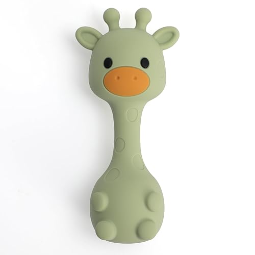 Miniatura 7 de Mordedor de silicona para bebés, juguete de silicona de grado alimenticio para sonajero, fácil de agarrar, sin BPA (lila polvoriento) Lila