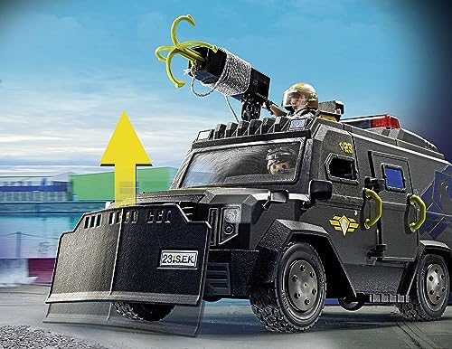 Playmobil 71144 Véhicule d'intervention des Forces spéciales - City Action - avec Deux Personnages et Une Voiture Qui Comprend des Effets sonores et Lumineux - Ville & Métiers - Dès 5 Ans