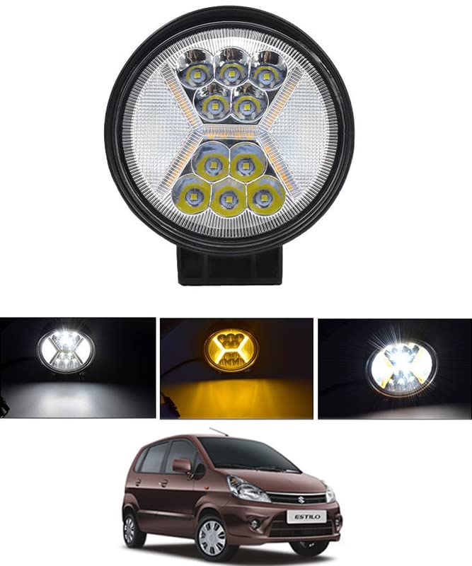 RKPSP 12V Led X Mini Off Road Bright source Fog Light(Car/Bike) For Zen Estilo-2008
