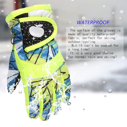 Printed Winter Gloves for Kids - Keep Warm and Stylish on Cold Days，Children Snow Waterproof Gloves for Girls Boys3