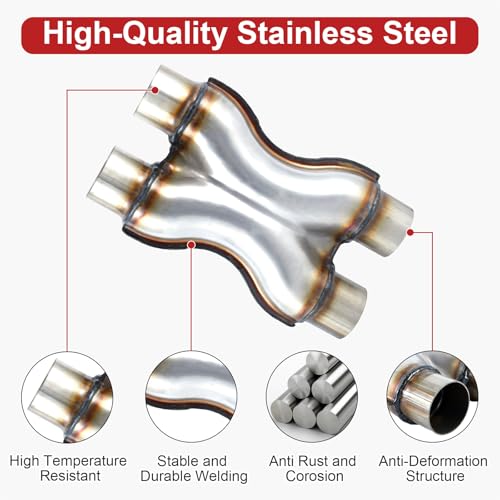 Universal 2.5-Inch Stainless Steel Exhaust X-Pipe - Image 4