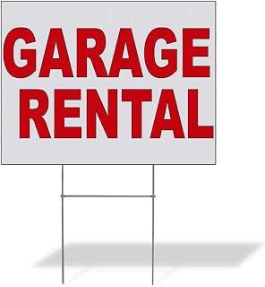 Fastasticdeals Weatherproof Yard Sign Garage Rental Red Lawn Garden 24x18 Inches 1 Side Print