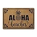 GXFC ZHAO Welcome Funny Door Mat Front Porch Doormat with Anti-Slip Rubber Back (23.6 X 15.7 inch) Prank Gift Home Decor Area Rugs for The Entrance Way Indoor Mats (Aloha Beaches Pineapple)
