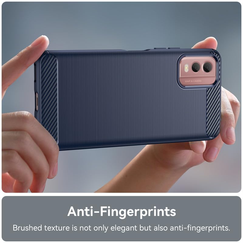 Image of Hybrid Carbon Fiber Back Case for Nokia C32 (Blue)