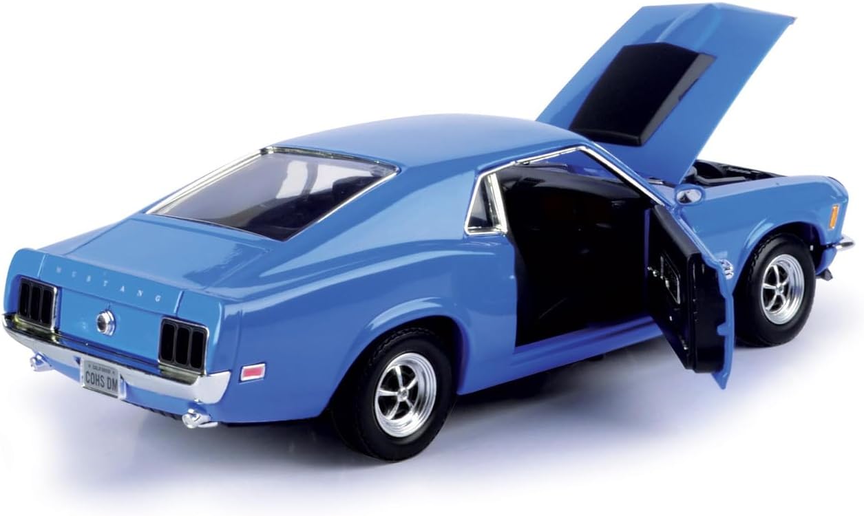 1970 Ford Mustang Boss 429, Blue - Motormax 73303-1/24 Scale Diecast Model Toy Car by Motor Max