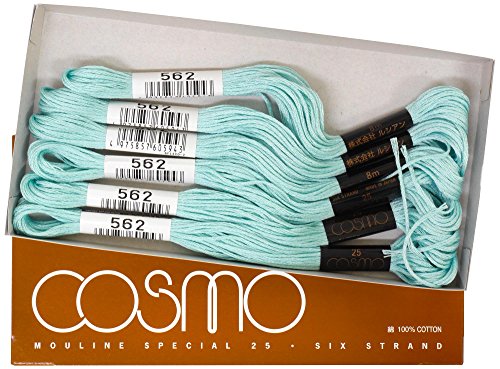 cosmo 25番刺しゅう糸 8m束 Col.562 グリーン 系 1箱 6束入り
