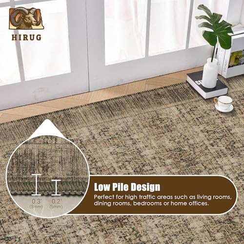 Washable Area Rug 3' x 5 ' Vintage Traditional Persian Mat - Foldable Distressed Non-Slip Machine Washable Carpet for Living Room Bedroom Kitchen Home Decor - Mocha and Taupe - image 5