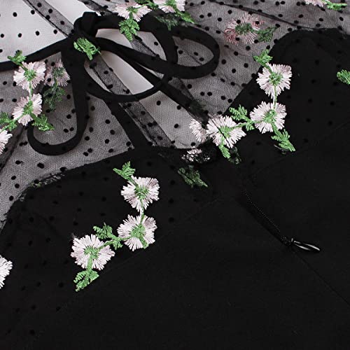 Image of Women's Vintage Polka Dot 1950s Audrey Retro Rockabilly Prom Dress 50's 60's A-Line Cocktail Party Swing Dress