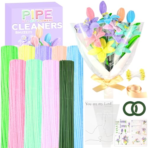 Set de Limpiapipas Manualidades 8 Colores Variados de Limpia Pipas para Manualidades Niños Niña Adultos Hacer Ramos de Flores DIY Ramo Creativo Festival Decoración Juguetes Regalos, Lirio
