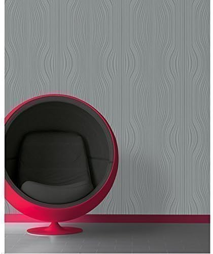 DEBONA Saphire Glitter Striped Motif Textured Designer Vinyl Wallpaper (Grey 2450)