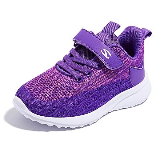 CAOLATOR. Verstellbar Knöchel Fußkettchen Armband Muschel Seestern Baum Mädchen Knöchelkette Barfuß Strand Fußkette FußSchmuck für Damen 2 Kinder Schuhe Mädchen 31EU InnereLänge=20.6CM Turnschuhe Kinderschuhe Sportschuhe Laufschuhe Sneaker Indoor Outdoor Fitness Freizeit Schuhe Girls Running Walking Shoes Lila Violett