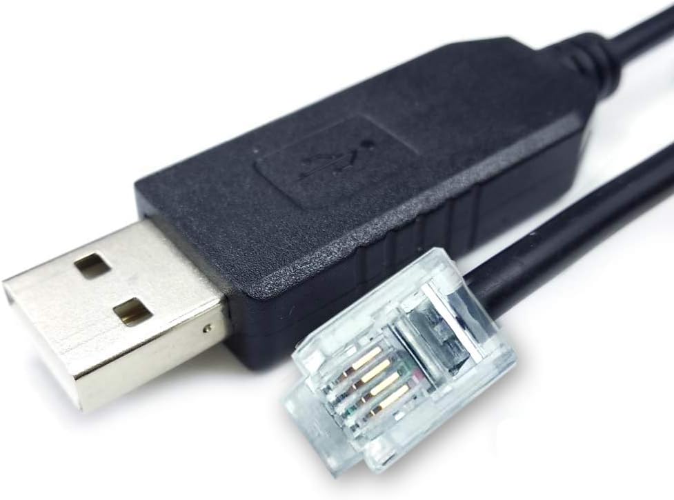 RJ11 Control Cable for Skywatcher HC, USB to RJ11 Console Cable for Skywatcher Hand Controller and Celestron NexStar 127SLT (6 FT/ 1.8M).