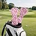 ELEQIN Pink Butterfly Floral Golf Club Head Covers, Driver Golf Head Covers, Spring Summer Fall Winter Sleeve Waterproof Leather Headcovers, Outdoor Sports Accessories, Gift for Women Mother