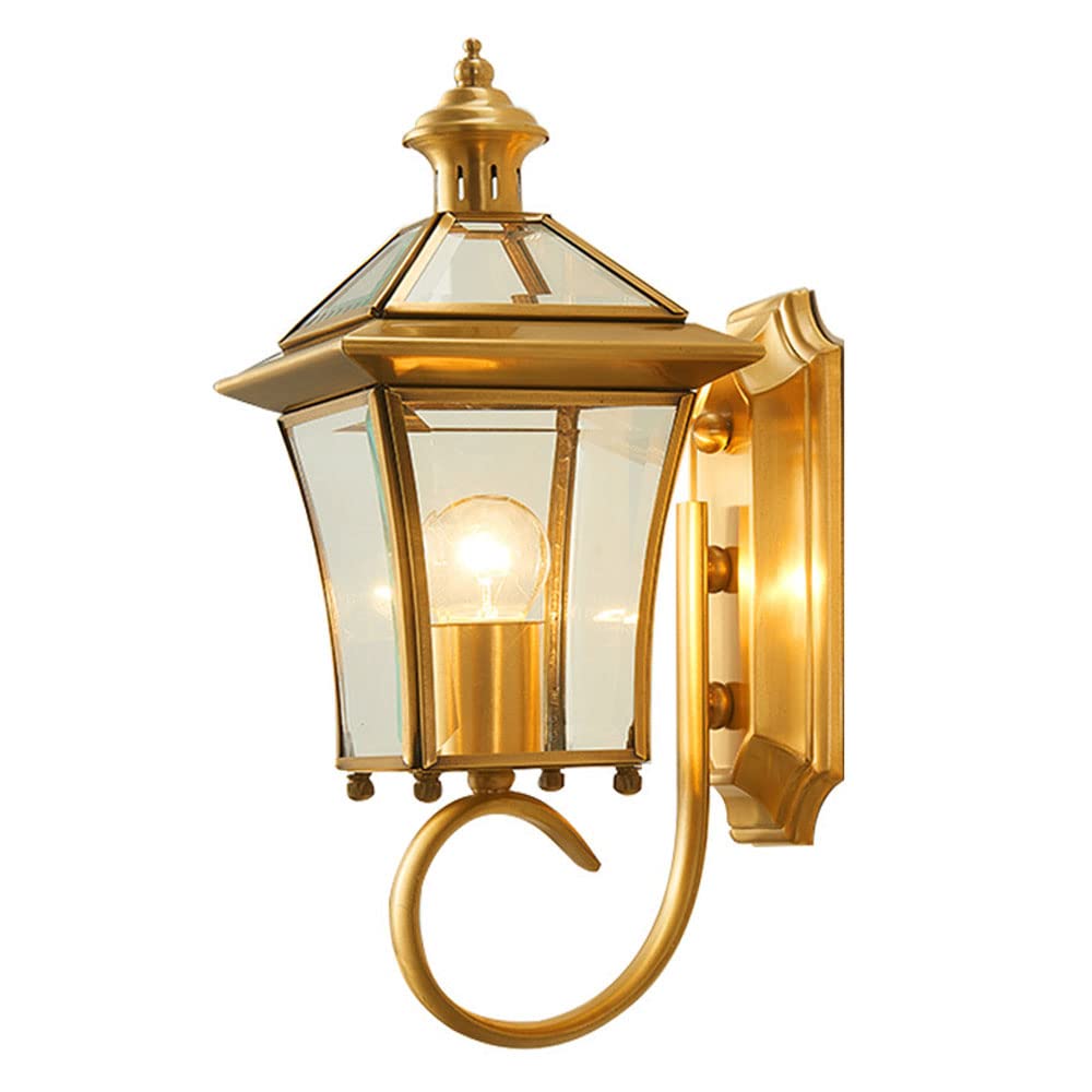 NHPJFDC American Square IP55 Waterproof Copper Wall Lights - Elegant Outdoor Flush Mount Sconces for Balcony, Garden, and Pathway Lighting