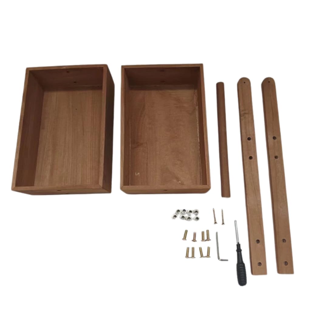 Espositore per cosmetici in legno a 2 livelli per trucco da bagno e cucina, elegante supporto per trucco in legno