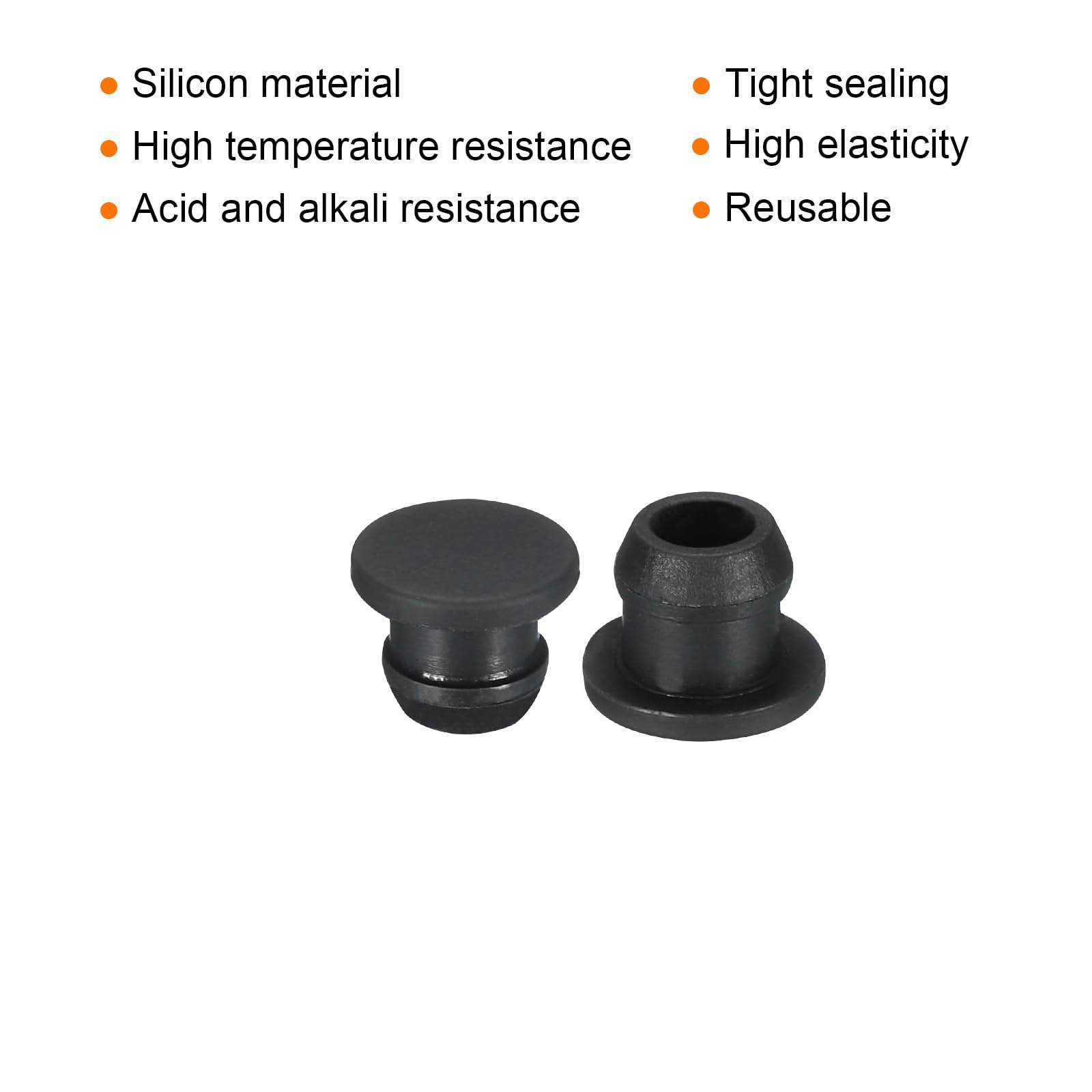 TA-VIGOR 20Pcs Silicone Snap in Locking Hole Plugs, 7mm Diameter Hole Stoppers - Image 3