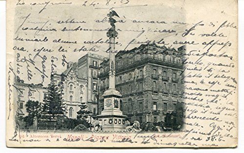 1913 Napoli Piazza Vittoria Guller Rimini Forlì dest. Lucca FP B/N VG Cartolina Postale