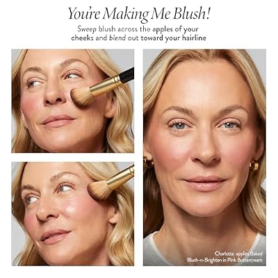LAURA GELLER NEW YORK Baked Blush-n-Brighten Marbleized Blush + Angled Brush, Pink Buttercream