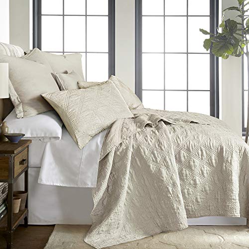 Levtex home - 100% len przód/100% bawełna tył - kołdra King - sprany len - naturalny - rozmiar kołdry (278 x 233 cm)