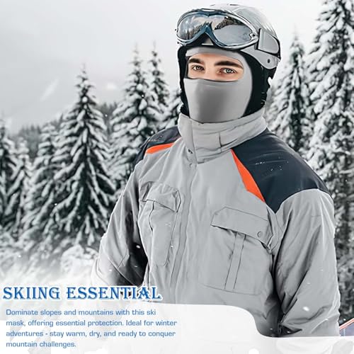 Image of Full Face Balaclava Helmet Mask for Men & Women - UV Protected Face Cover for Bike Riding, Cycling, Hunting | Ice Silk Helmet Cap, Bandana, Face Mask & Biker Accessories - grey