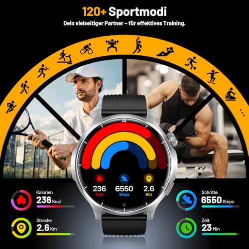 Image of Smart Watch for Men, 1.52 inch HD Fitness Tracker with Blood Pressure SpO2 Heart Rate Sleep Monitor, 110 Sports Modes, 1000mAh Battery Watches for Men Compatible with Android iPhone