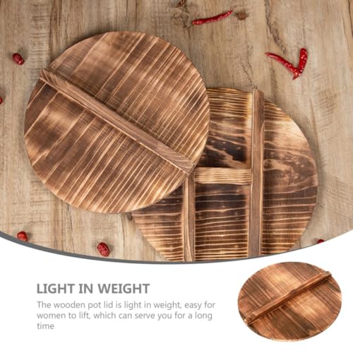 Tapa de madera redonda para wok ligera y resistente al calor para cocina doméstica 8