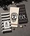 DII Happy Halloween Dishtowel Collection Embellished Cotton Kitchen Hand Towel Set, 18x28, Skeleton, 3 Count