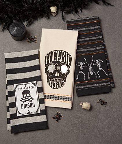 DII-Happy-Halloween-Dishtowel-Collection-Embellished-Cotton-Kitchen-Hand-Towel-Set-18×28-Skeleton-3-Count DII Happy Halloween Dishtowel Collection Embellished Cotton Kitchen Hand Towel Set 18×28 Skeleton 3 Count
