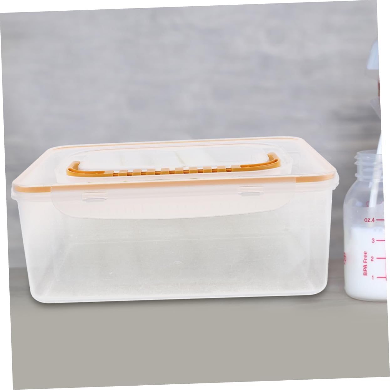 BESTYASH 2pcs Breastfeeding Accessory Freezer Milk Storage Organizer Leakproof Square Milk Storage Box Lid