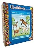 Inhalt: eine Steckplatte, ca. 1.500 bunte Steine, eine Motivvorlage Pferde, ein Hebel, ein Aufhänger und die passende Anleitung, für optimale Bastelerfolge