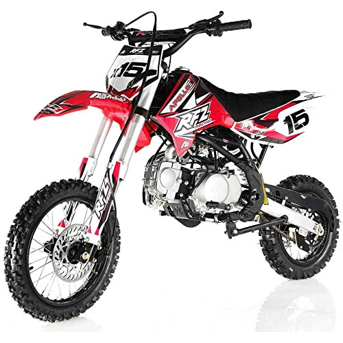 HHH Apollo DB-X15 125cc Dirt Bike 14 inch Wheels Twin Spar high Strength with 4 Speed Manual Transmission (Black)
