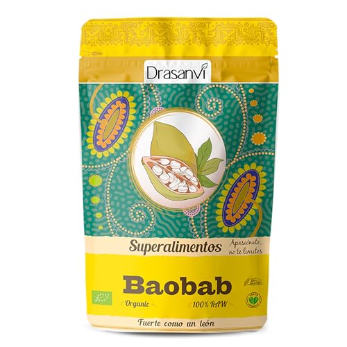 DRASANVI SUPERALIMENTO BAOBAB CERTIFICADO BIO - Aporte de Vitamina C + Potasio + Fibra - Alto perfil de micronutrientes - VEGANO - SIN GLUTEN - 125g