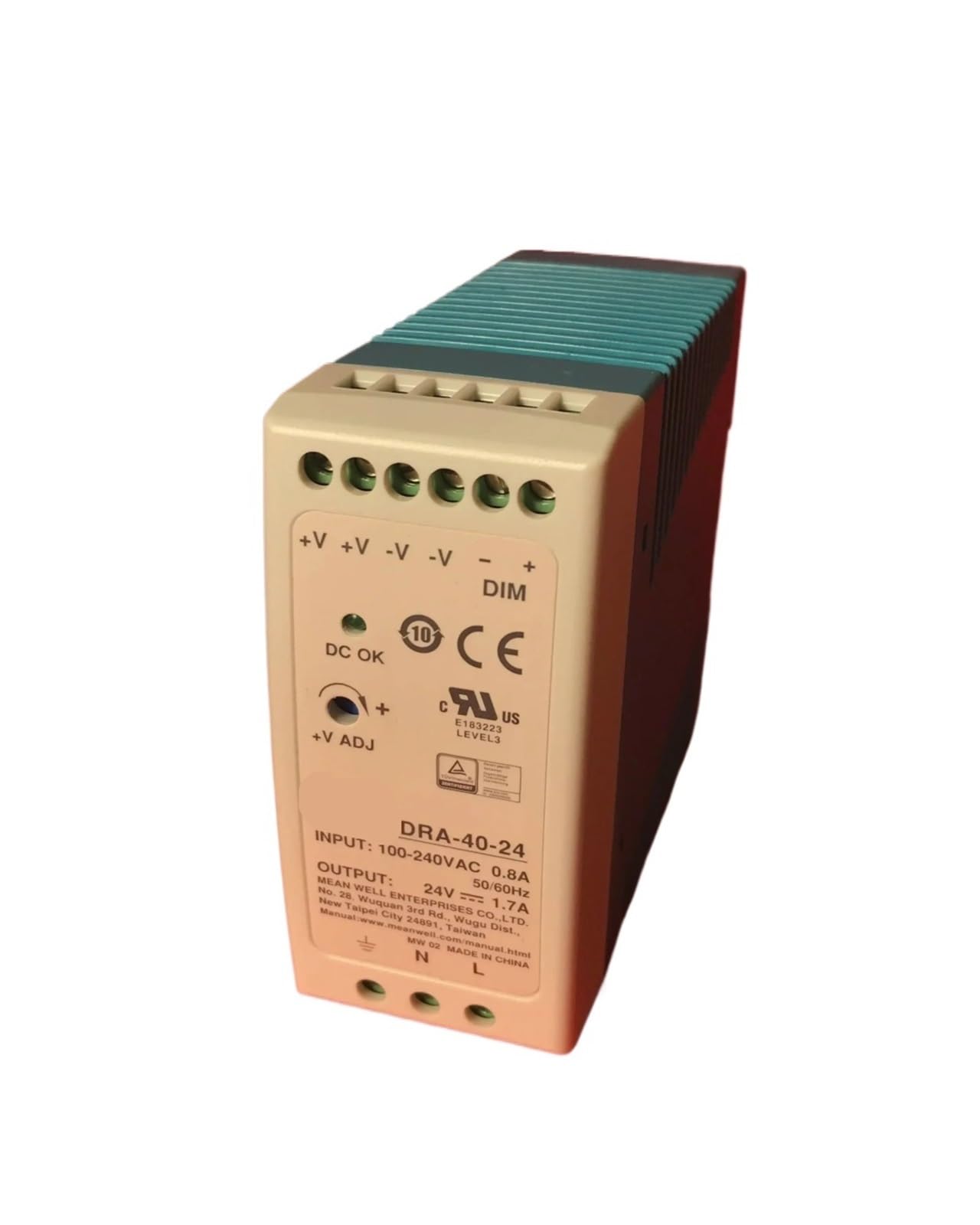 JJKKOZVQF DRA-40-24 40W 1.7A 24V Power Supply DRA-40
