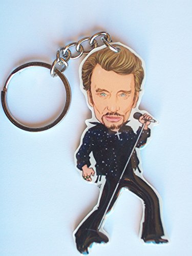 Porte-clés caricature Johnny Hallyday