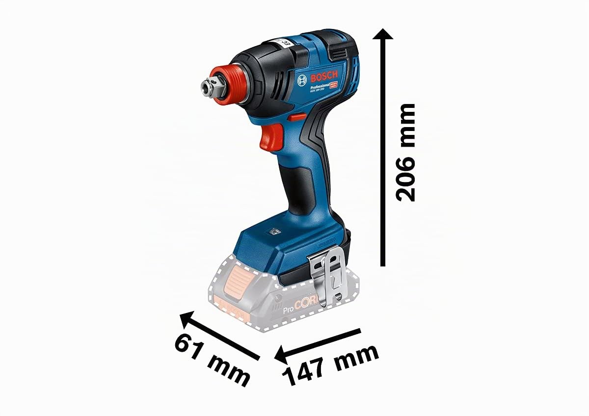 Bosch Professional 18V System atornillador de impacto a batería GDX 18V-200 (par de apriete máx. 200 Nm, sin batería/cargador)
