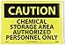 NMC C431PB OSHA Sign, Legend "CAUTION - CHEMICAL STORAGE AREA AUTHORIZED PERSONNEL ONLY", 14" Length x 10" Height, Pressure Sensitive Adhesive Vinyl, Black on Yellow