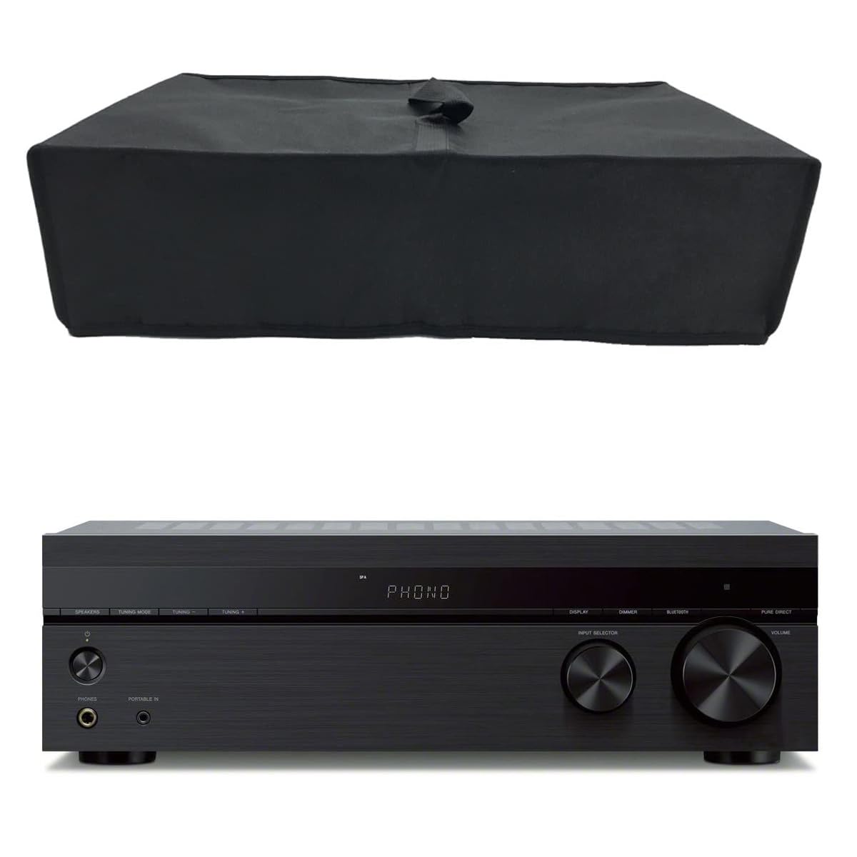 Wanty Heat-Resistant Waterproof Dust-Proof Nylon Fabric Dust Cover Case Protections for Sony STRDH190 2-ch Home Stereo Receiver with Phono Inputs & Bluetooth Black