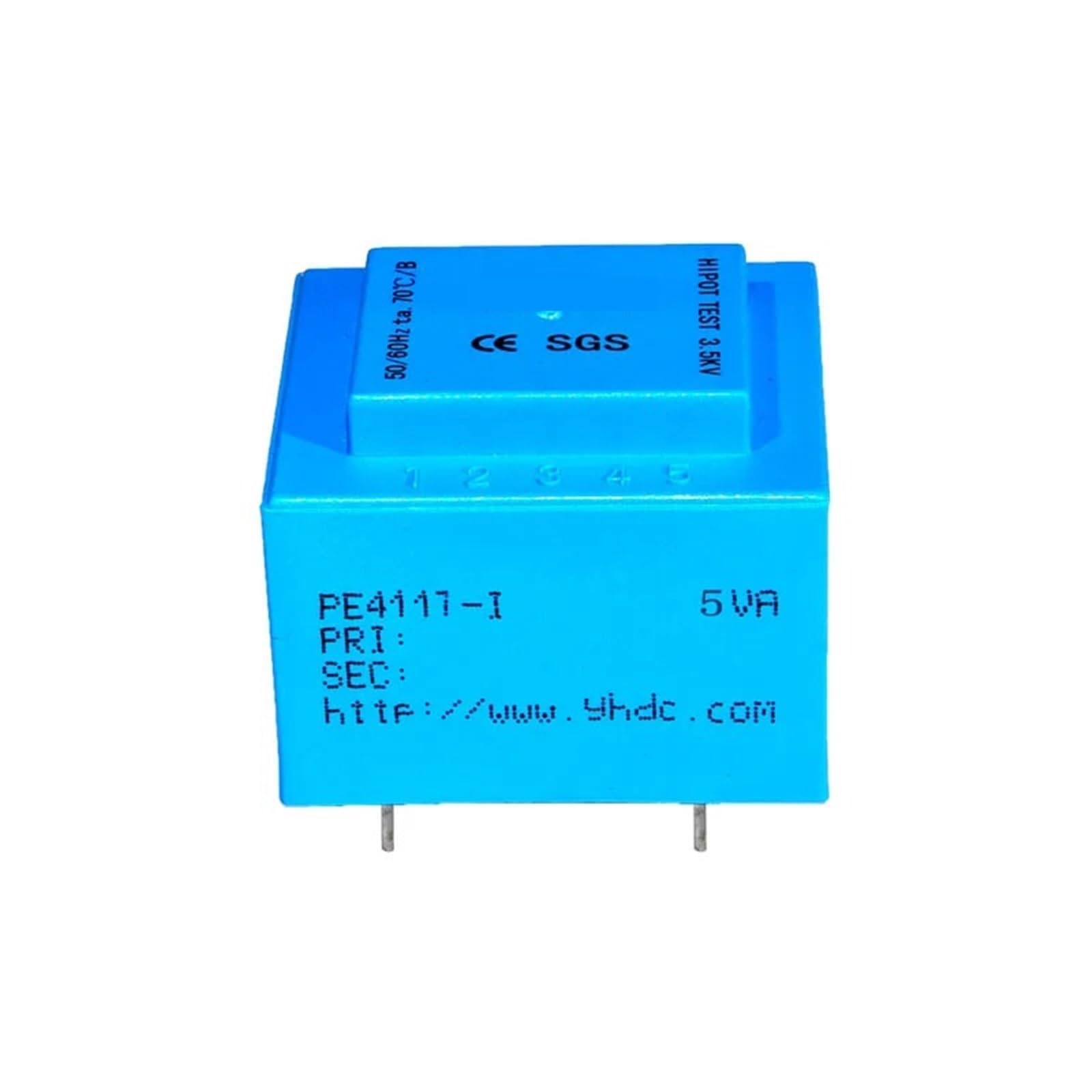 Alimentation PE4117-I 5 VA 220 V / 6 V x 2/7,5 V x 2/9 V x 2/12 V x 2/15 V x 2/18 V x 2/24 V x 2, encapsulée sous vide, montage sur circuit imprimé, isolation de sécurité(5VA 220V 9Vx2)